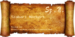 Szabari Norbert névjegykártya